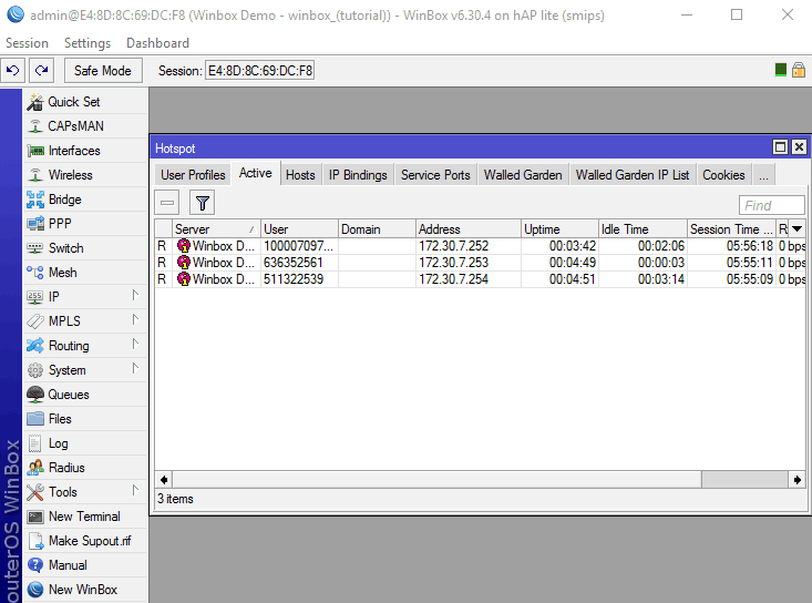 mikrotik hotspot kick device