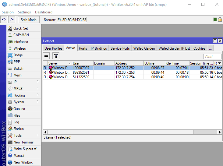 mikrotik hotspot kick device