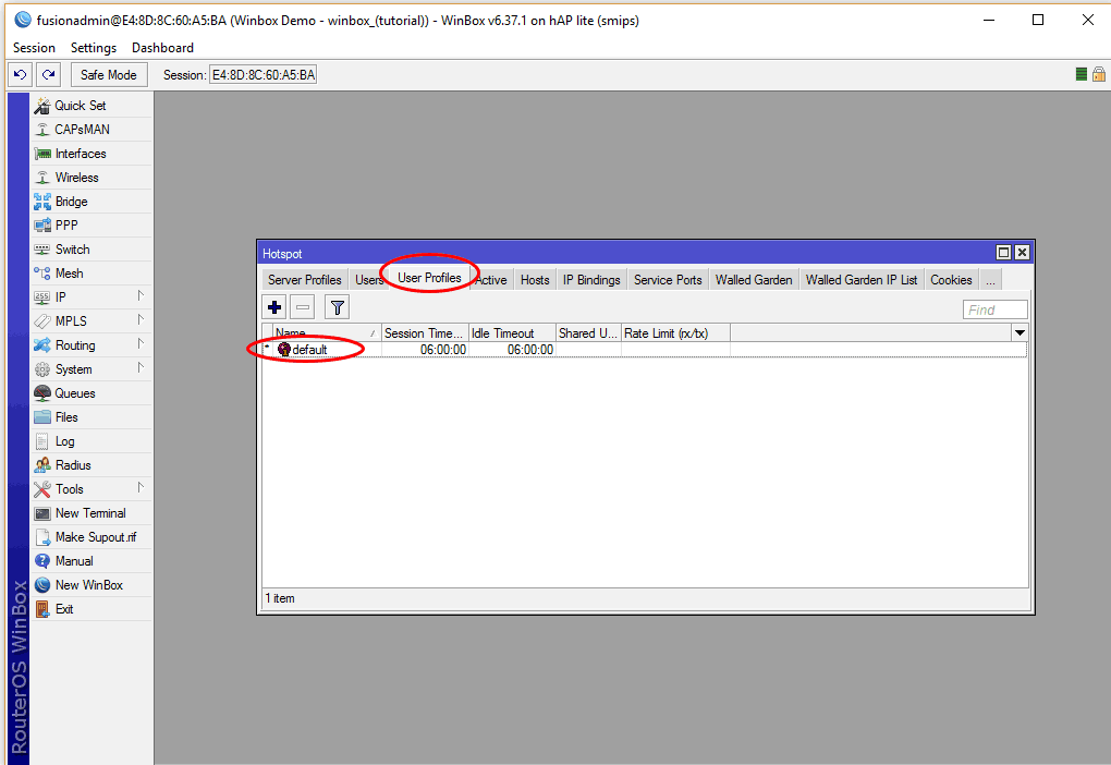 mikrotik winbox hotspot bandwidth