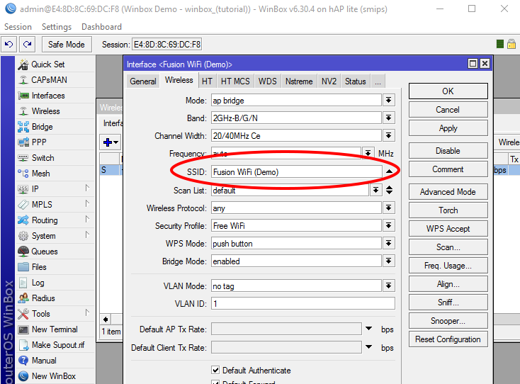 winbox change ssid