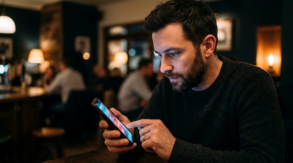 Barber using WiFi to show customer haircut style